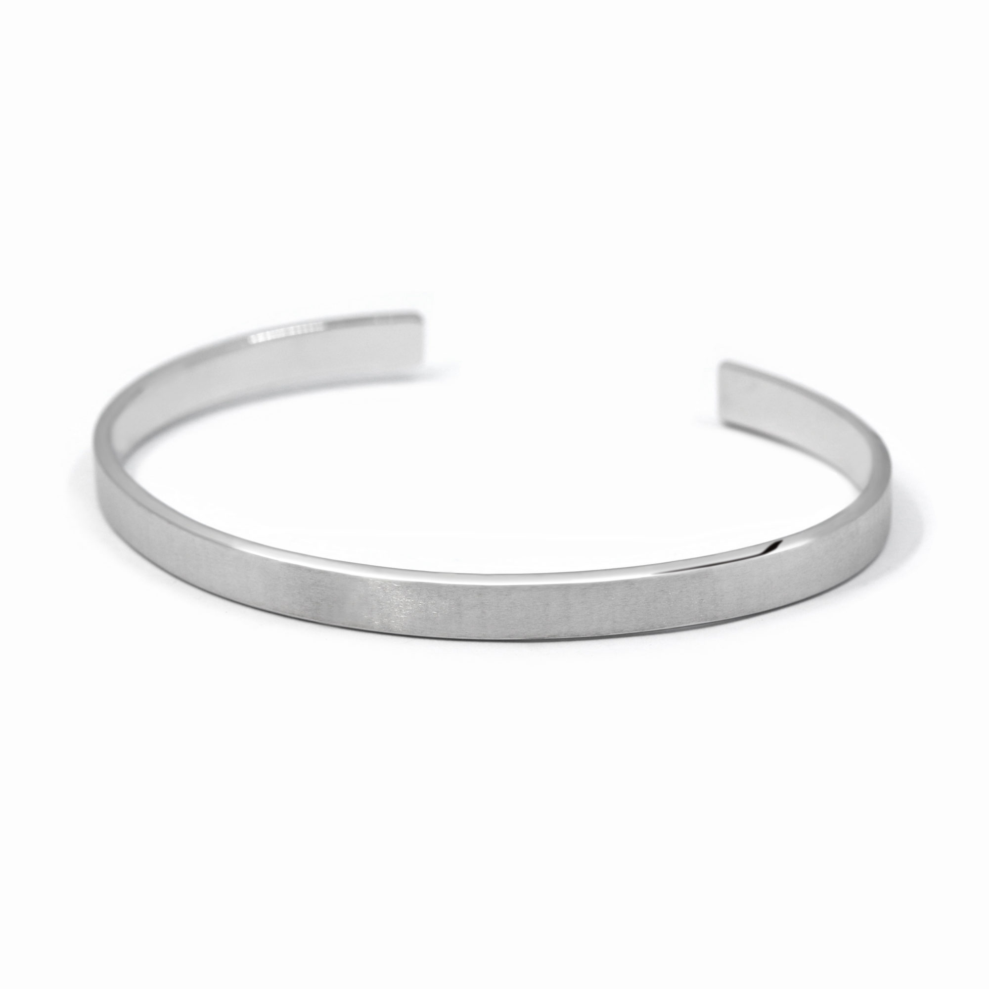 bracelet homme jonc Jo brossé fil rectangulaire 5mm argent