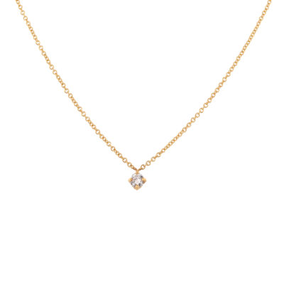 Collier Câline or jaune et diamant brillant