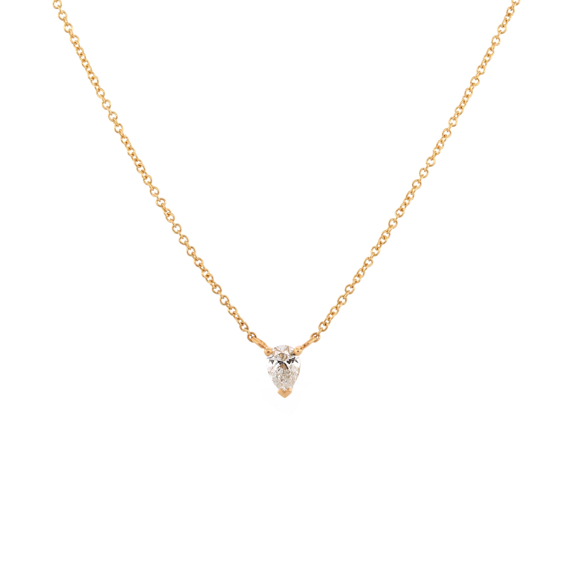 Collier Douce or jaune et diamant poire