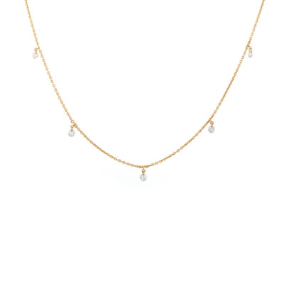 Collier Elixir L or jaune et diamants