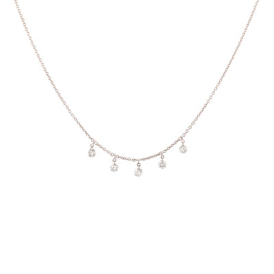 Collier Elixir or blanc et diamants