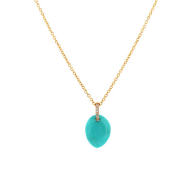 Collier Goutte turquoise et diamants