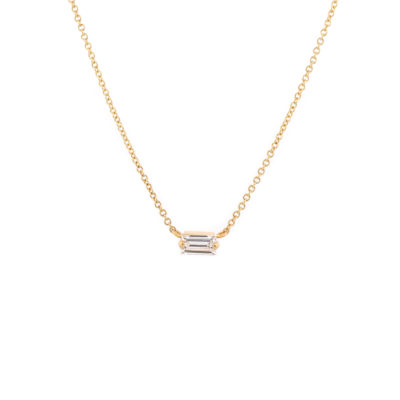 Collier Joie or jaune et diamant baguette