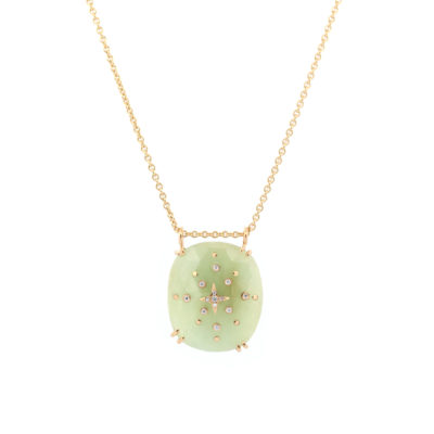 Collier Jonction saphir vert pâle percé