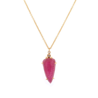 Collier Aurore, tourmaline rose et diamants