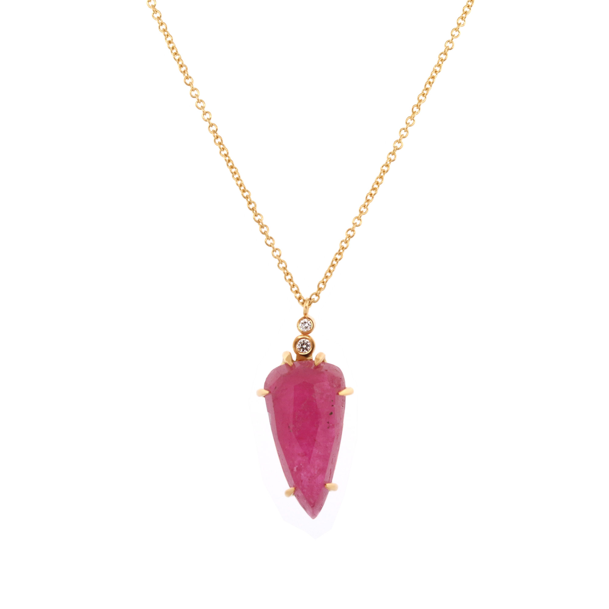 Collier Aurore, tourmaline rose et diamants