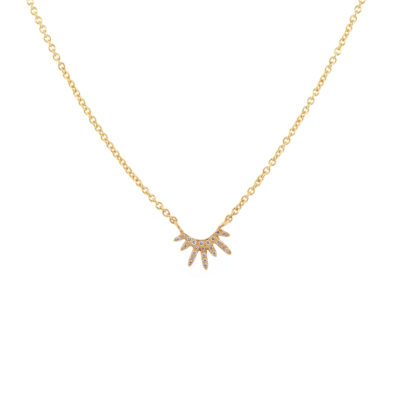 Collier petit soleil or jaune et diamants