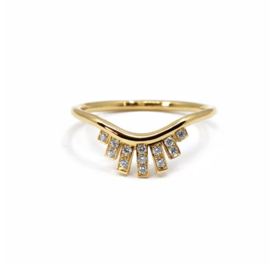 Bague Rayons or jaune et diamants