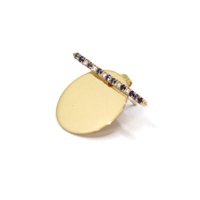 Boucle Urban Tribe or jaune et saphirs