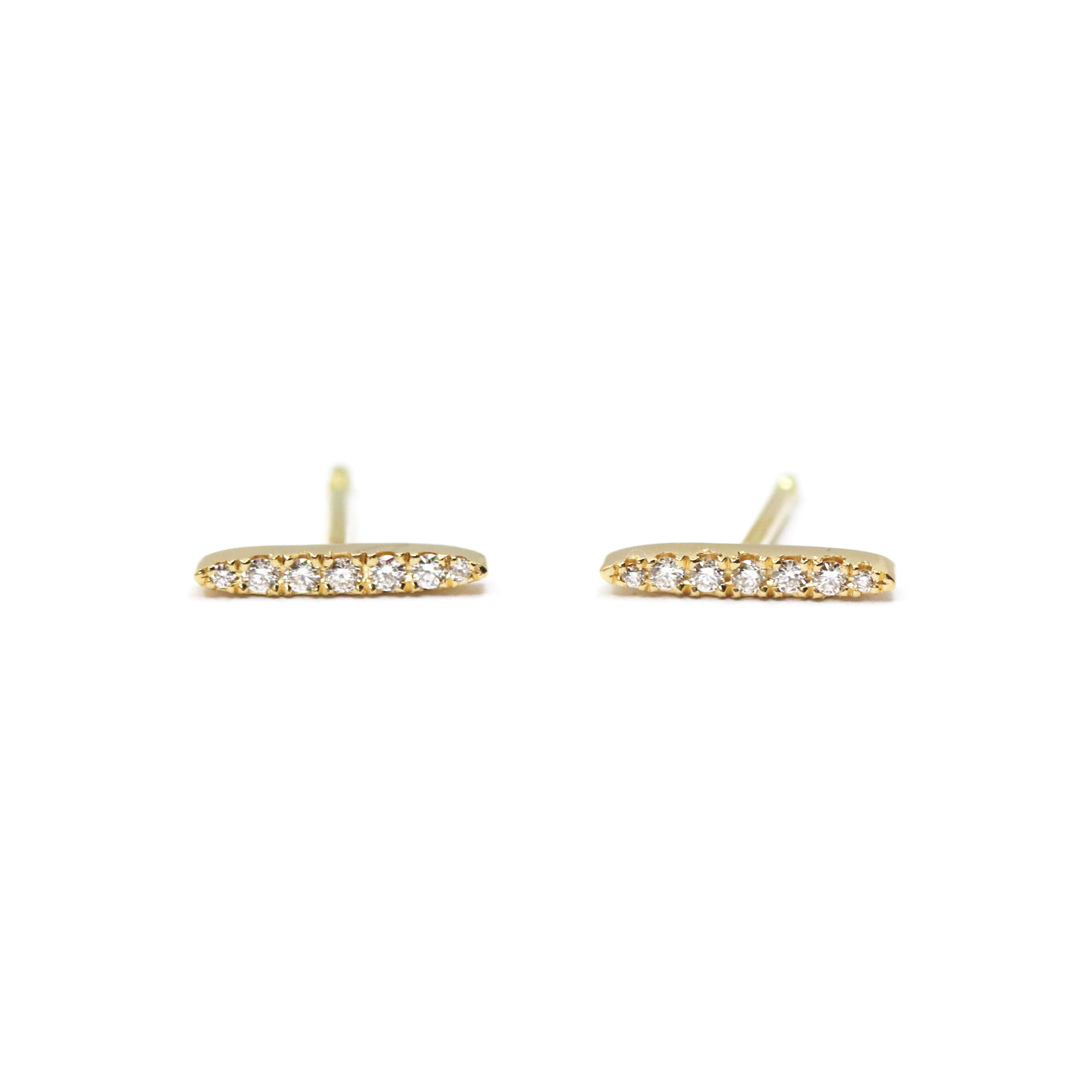 boucles barre or jaune et diamants
