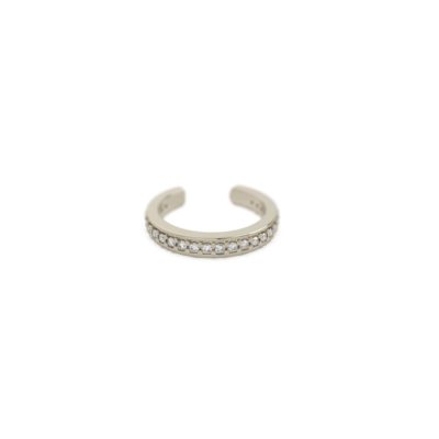 bague oreille argent zircons 2 rails