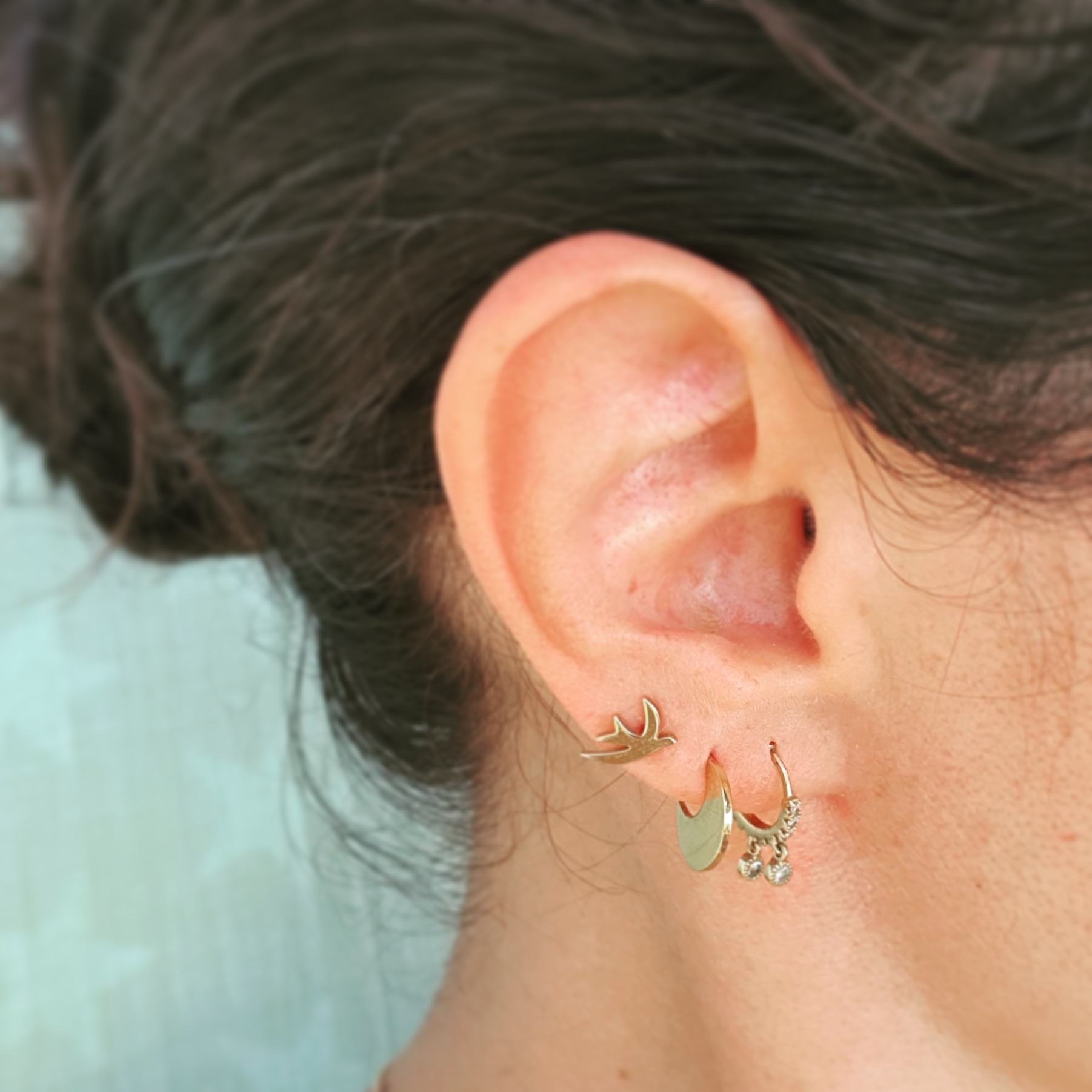 créoles argent plaqué or