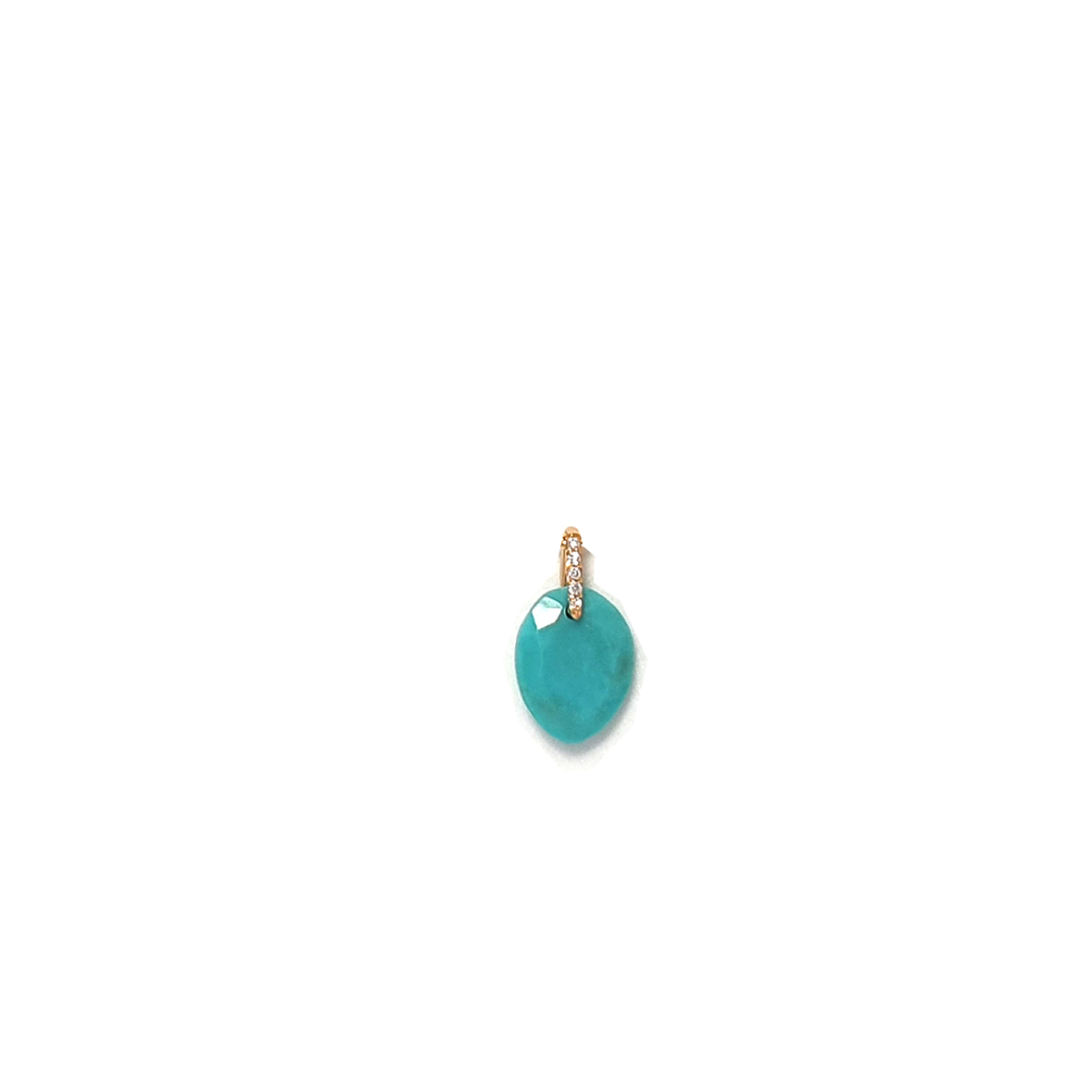 Pendentif or, turquoise et diamants