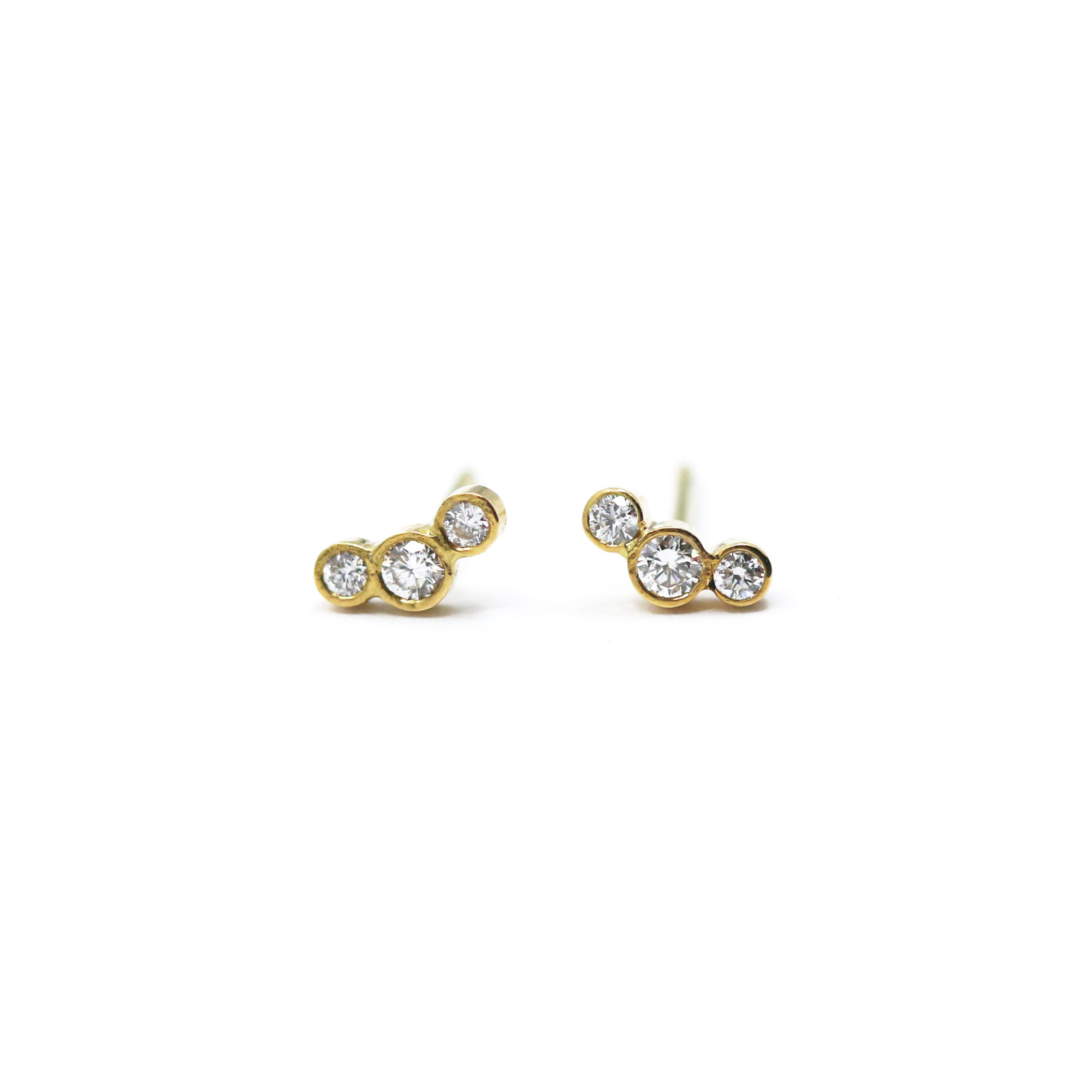 boucles d'oreilles 3 diamants