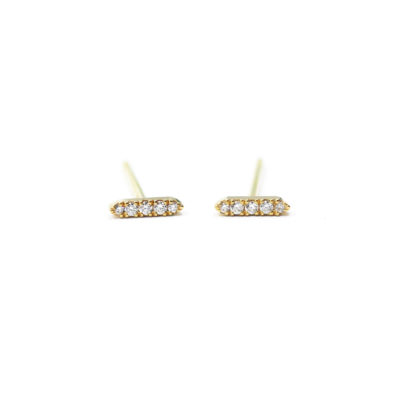 boucles d'oreilles barres 5 diamants