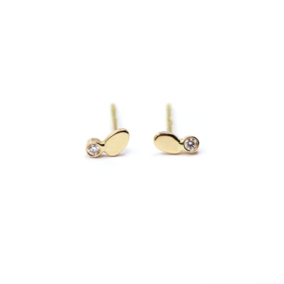 boucles d'oreilles galet 1 diamant blanc