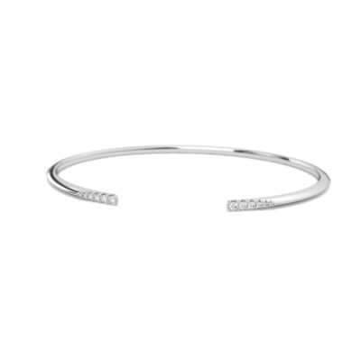 bracelet jonc argent et zircons blancs