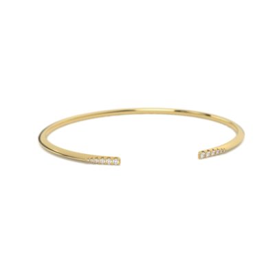 bracelet jonc vermeil et zircons blancs