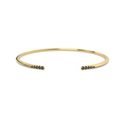 bracelet jonc vermeil et zircons noirs