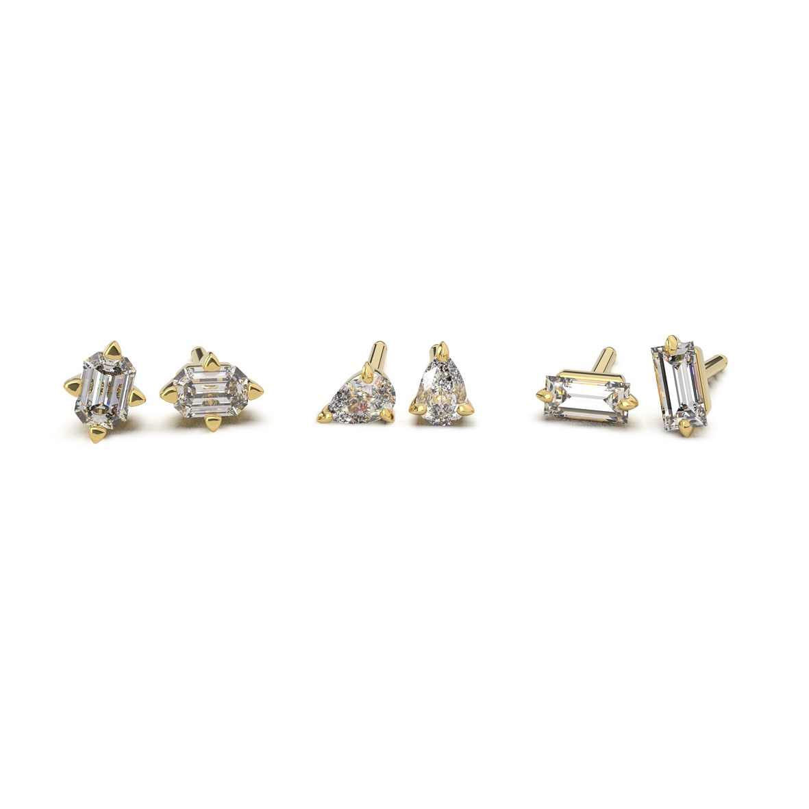 Puces d'oreilles diamant taille poire – Image 3
