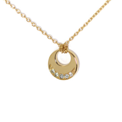 pendentif 2 saphirs gris-verts vermeil