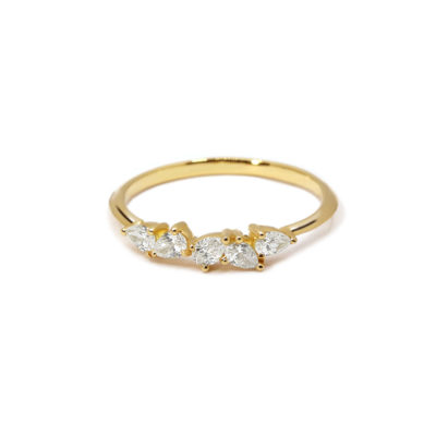 Alliance L'Alanguie or jaune et diamants