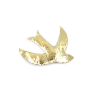 Broche Hirondelle petit modèle argent plaqué or