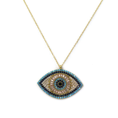 collier oeil protecteur bleu