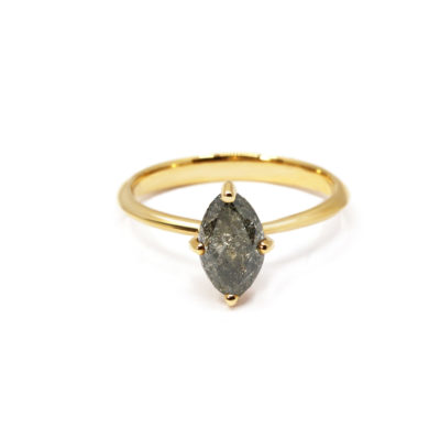 Bague La Marquise or jaune et diamant gris