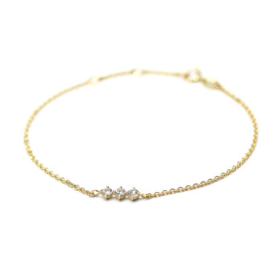 bracelet 3 diamants or jaune-2