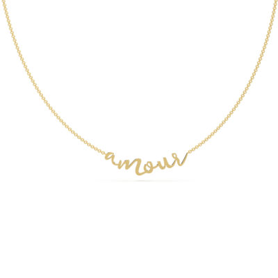 Collier Amour or jaune
