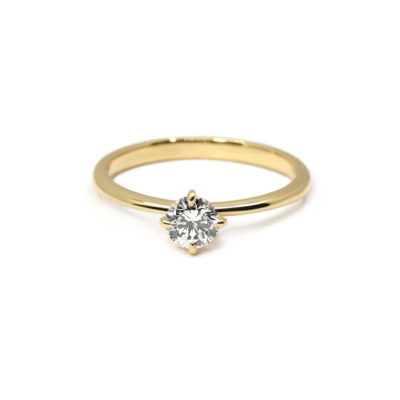 Bague de fiançailles Solitaire 0.41ct or jaune