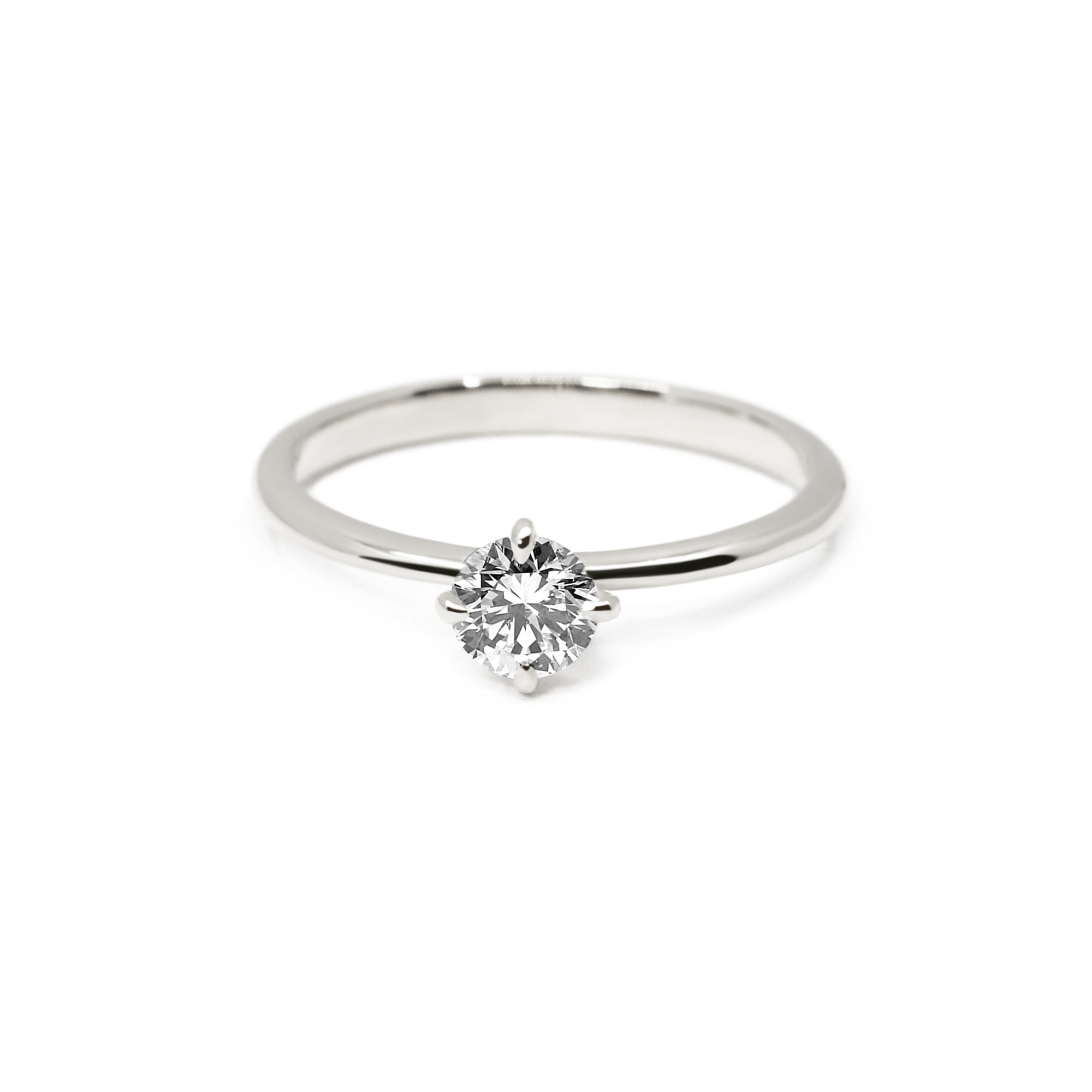 Bague de fiançailles Solitaire 0.41ct or blanc