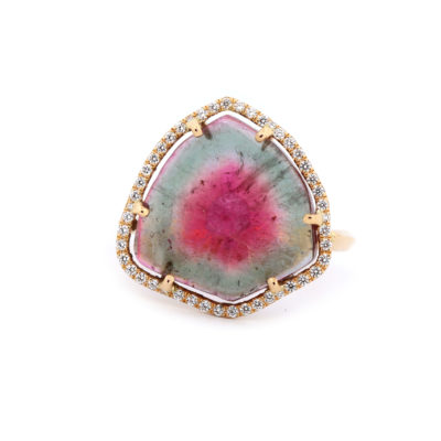 Bague Alba tourmaline or jaune et diamants