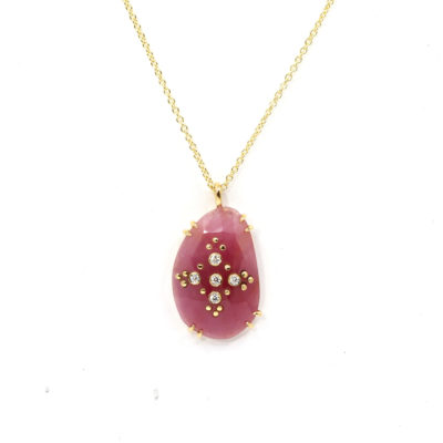 Collier Ortigia saphir rose et diamants